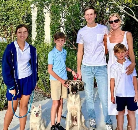 Jared Kushner with his family and pets