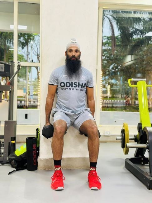 Jarmanpreet Singh during a workout session