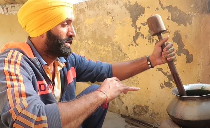 Jasbir Singh making a dish