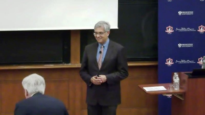 Jay Bhattacharya during a lecture at Stanford University
