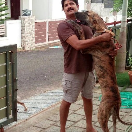 Jayakrishnan with his pet dog