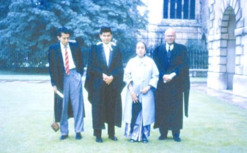 Jayant Narlikar’s graduation in Cambridge with his parents (Sumati and Vishnu Vasudev) and brother Anant