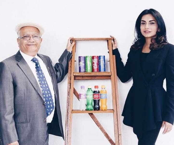 Jayanti Chauhan, vice chairperson of Bisleri International, with her father Ramesh J. Chauhan, chairperson of Bisleri International