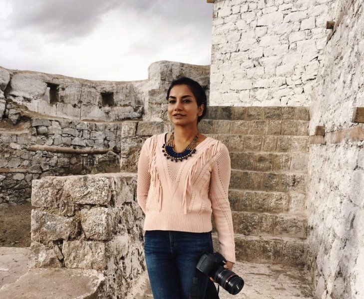 Jayanti Chauhan with her camera in Ladakh