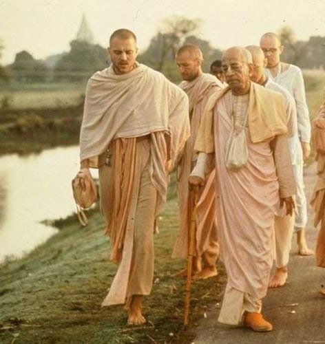 Jayapataka Swami with Srila Prabhupada and other disciples