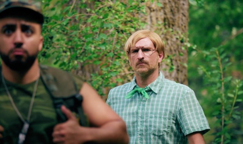 Jean-Thomas Jobin (right) in a still from the Canadian comedy TV series titled 