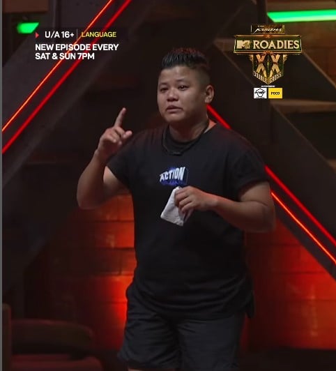 Jeanbi Gangmei in a still from the television reality show MTV Roadies (2025)