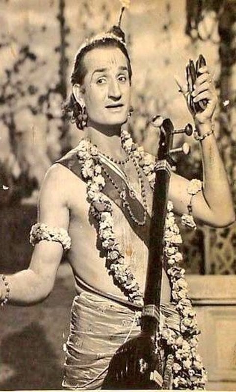 Jeevan as Narad Muni in a film