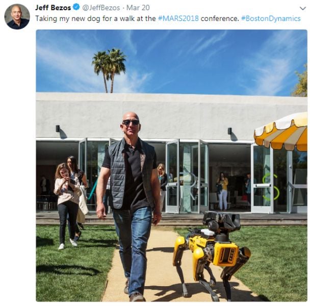 Jeff Bezos With His Robotic Dog
