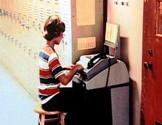 Jeff Bezos working on a Computer in his teenage