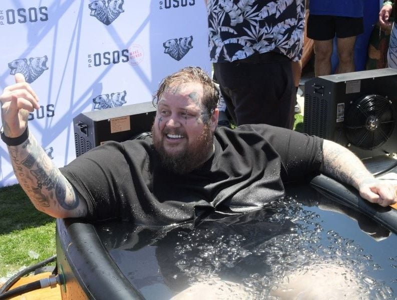 Jelly Roll after completing the 5K run