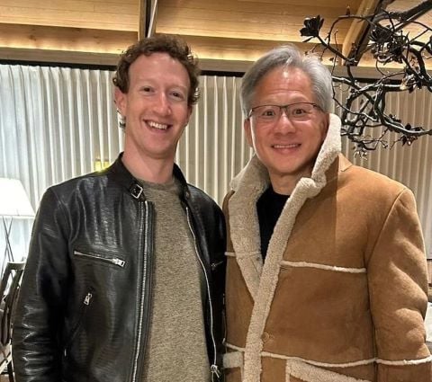 Jensen Huang with Mark Zuckerberg
