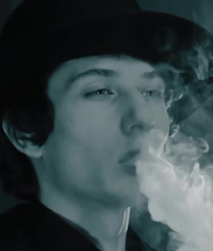 Jerry Wilder while smoking a cigarette