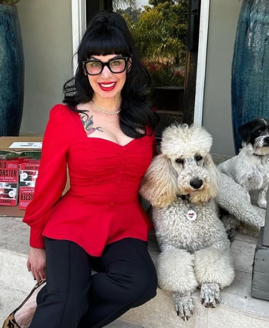 Jillian Lauren with her dogs