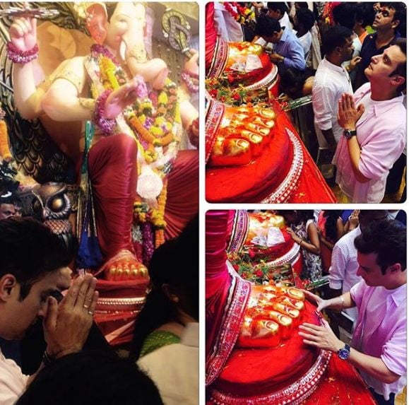 Jimmy Sheirgill with the idol of Lord Ganesha