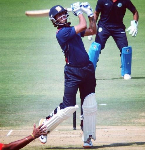 Jitesh Sharma playing a cricket match for Vidarbha team