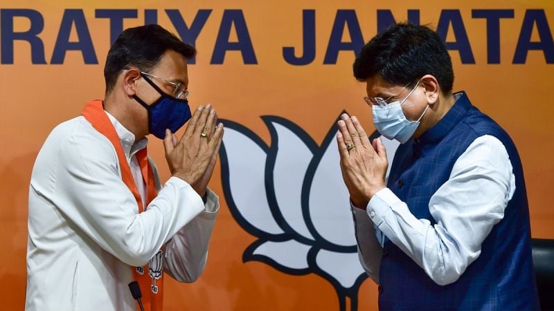 Jitin Prasada while joining Bhartiya Janta Party on 9th June 2021 in New Delhi, India