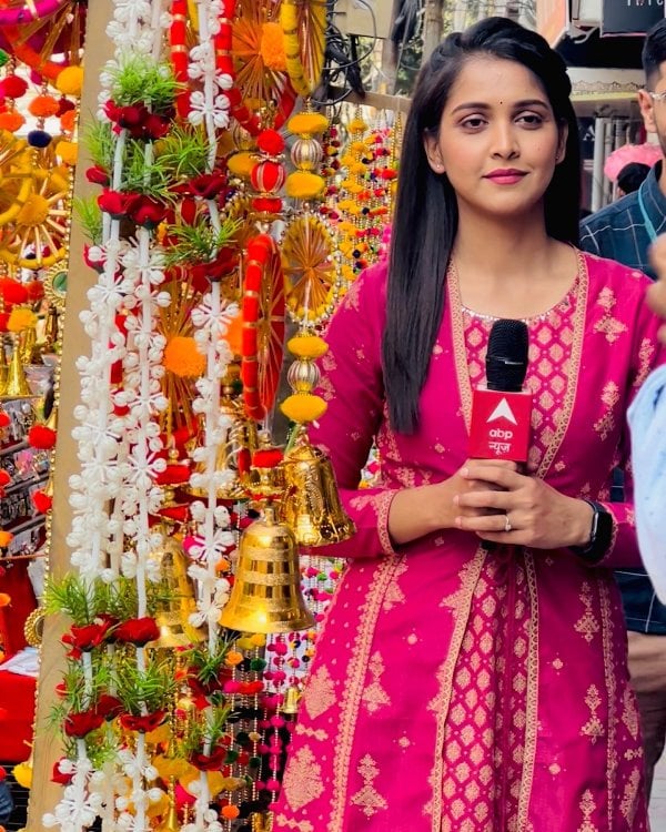 Jiya Sharma during her stint with ABP News