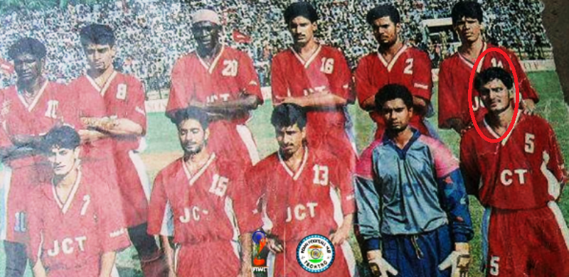 Jo Paul posing for a photo with his JCT FC teammates