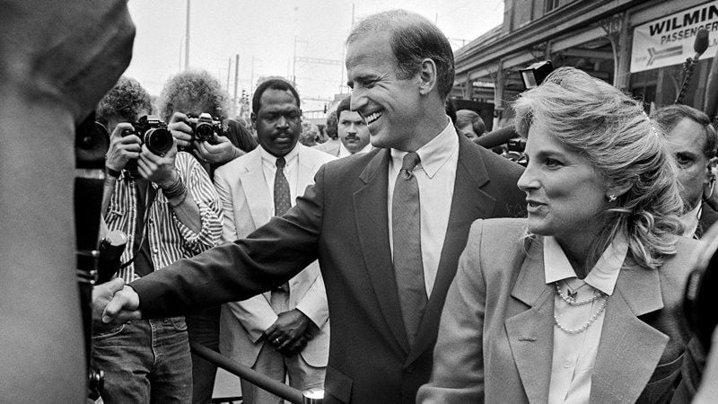 Joe Biden attending an election campaign for the 1987 Senate elections