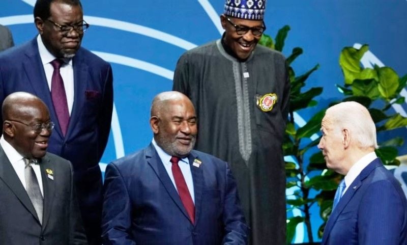 Joe Biden meeting the leaders of the African countries