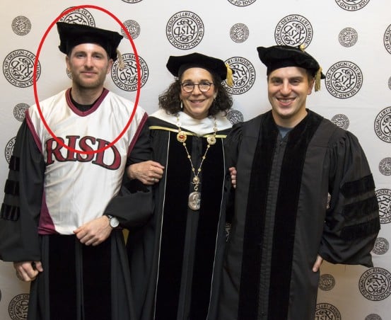 Joe Gebbia at his graduation ceremony at the Rhode Island School of Design (RISD)