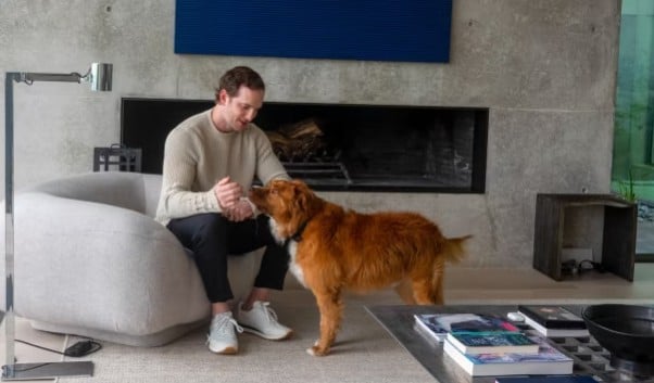 Joe Gebbia with his pet dog