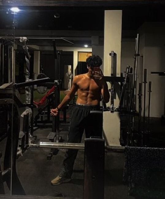 Joel Mathew in the gym