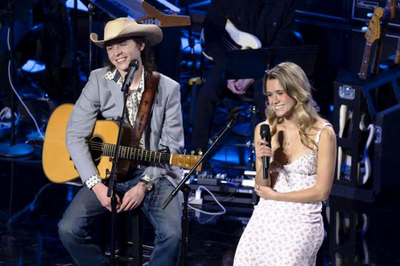 John Foster while performing a duet on the show 