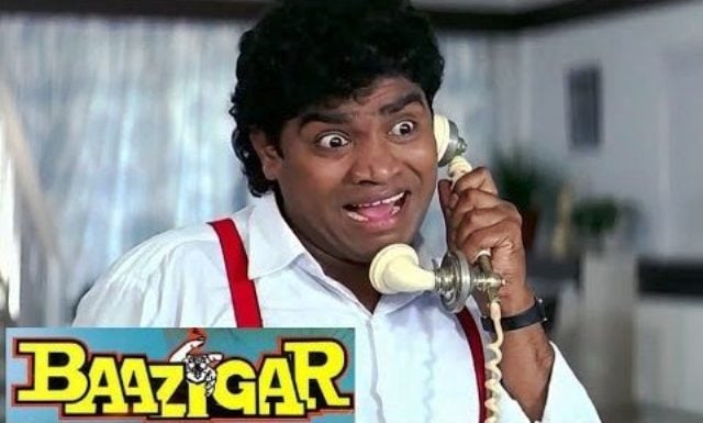 Johnny Lever in a still from Baazigar