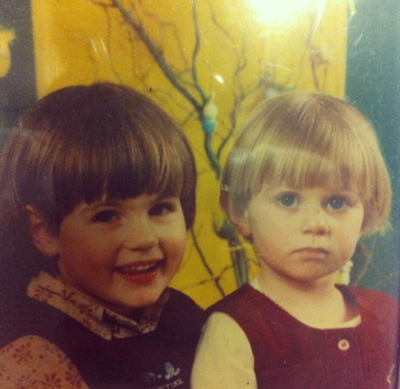 Jolien Pede (right) in childhood