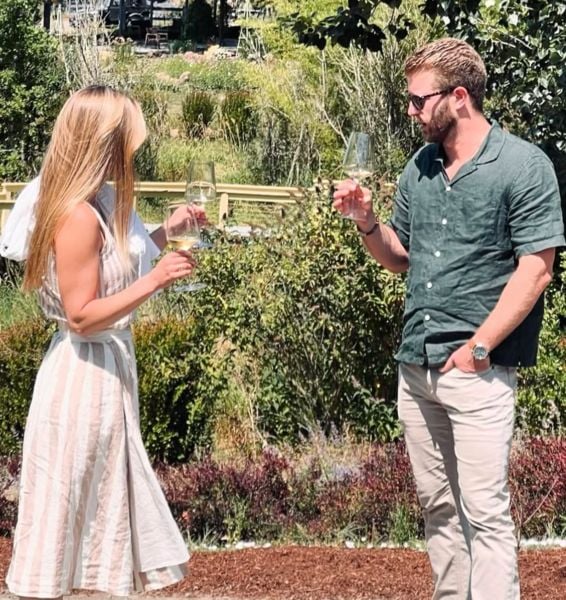 Jonah Platt drinking wine