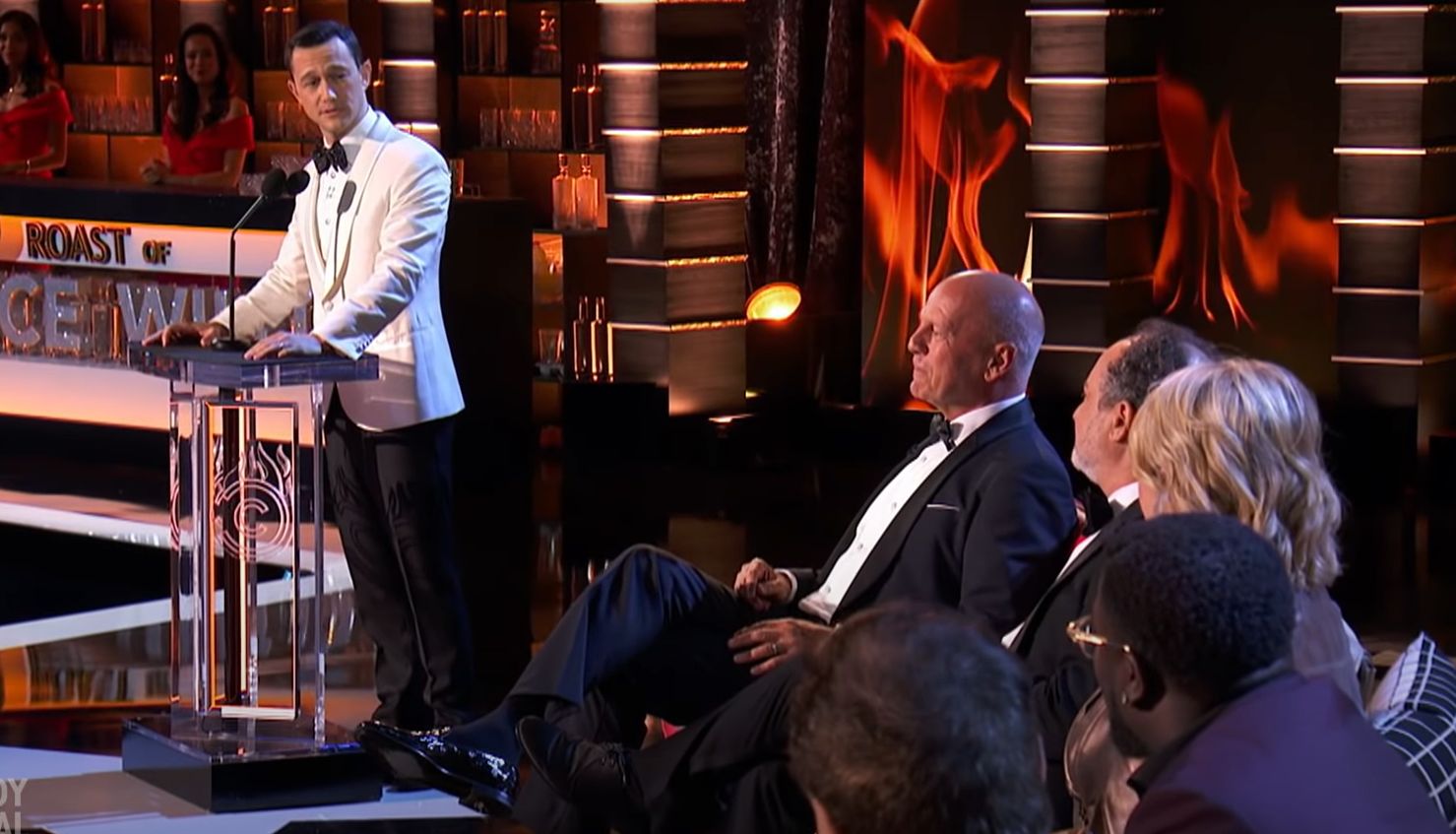 Joseph Gordon while roasting Bruce Willis