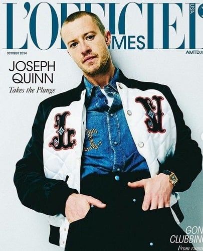 Joseph Quinn featured on a magazine cover