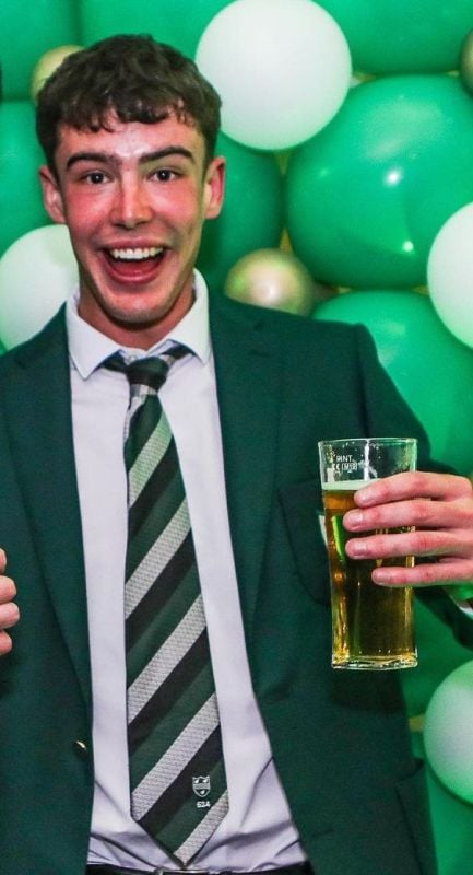 Josh Baker drinking beer