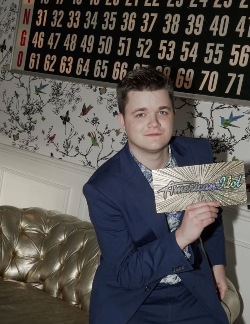 Josh King holding his American Idol Season 23 ticket