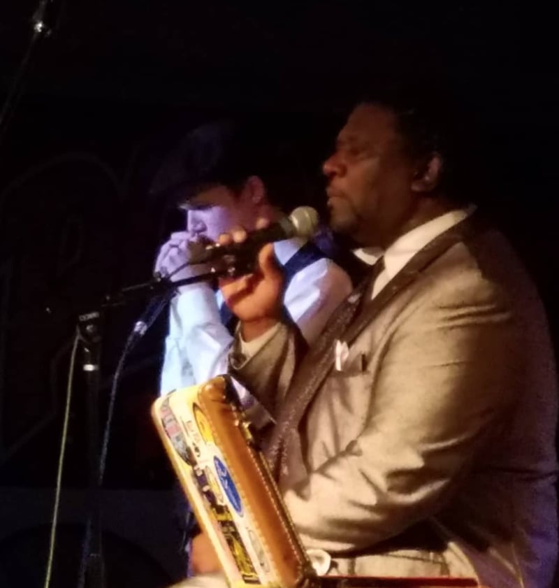 Josh King while performing with James Cotton