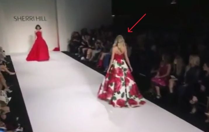 Josie Redmond walking the ramp at the Sherri Hill fashion show