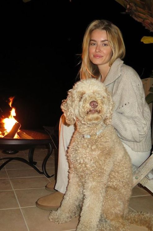 Josie Redmond with her pet dog