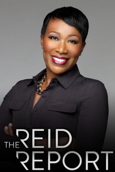 Joy Reid on the poster of the news show The Reid Report at MSNBC