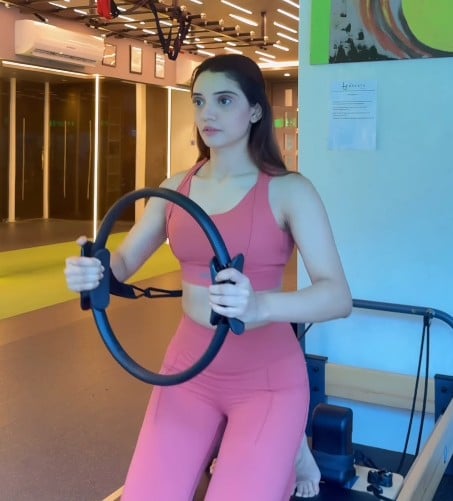 Juhi Bhatt during a gym session