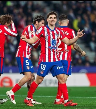 Julian Alvarez during a football game for Athletico Madrid
