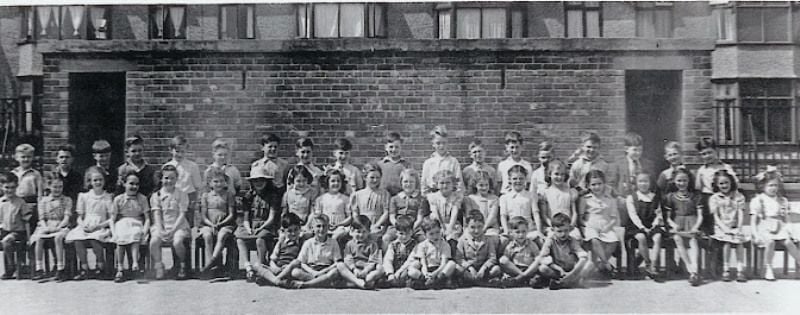 June 1948: John Lennon (8th from the left in the last row) at the Dovedale Road Primary School