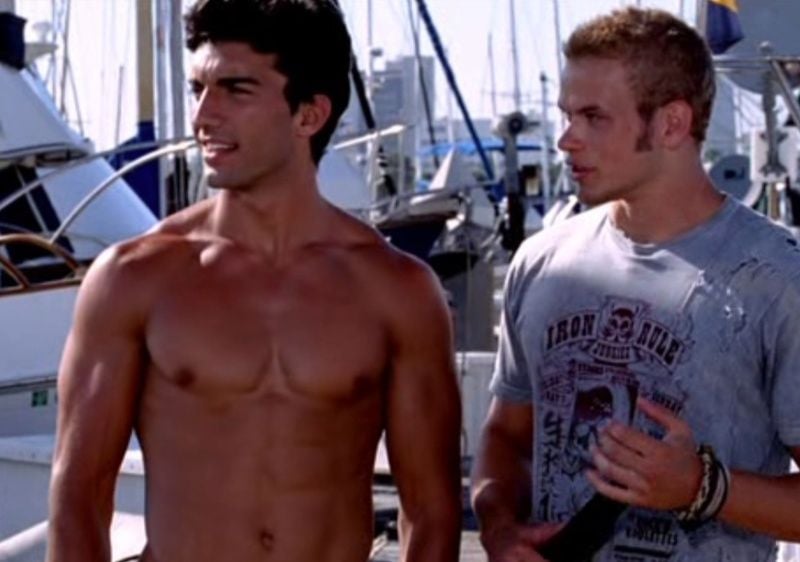 Justin Baldoni (left) in a still from the American horror/thriller film titled 