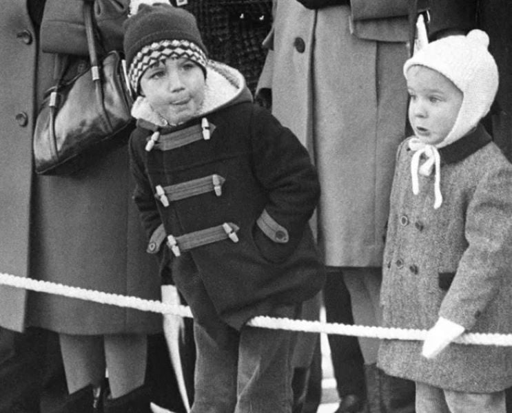 Justin Trudeau (left) with his brother when they were in school