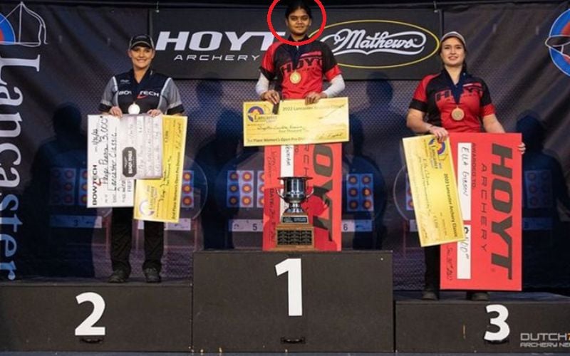 Jyothi Surekha Vennam in the Women’s Open Pro event at the Lancaster Archery Classic