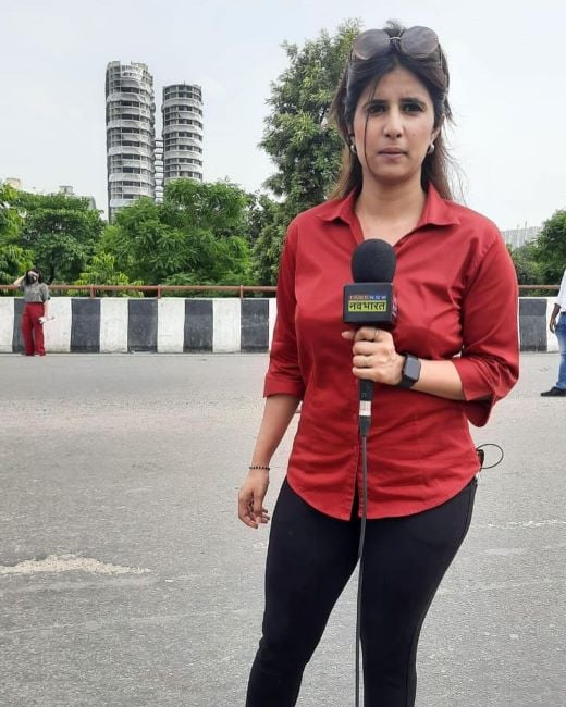 Jyotsna Bedi reporting news for Times Now Navbharat