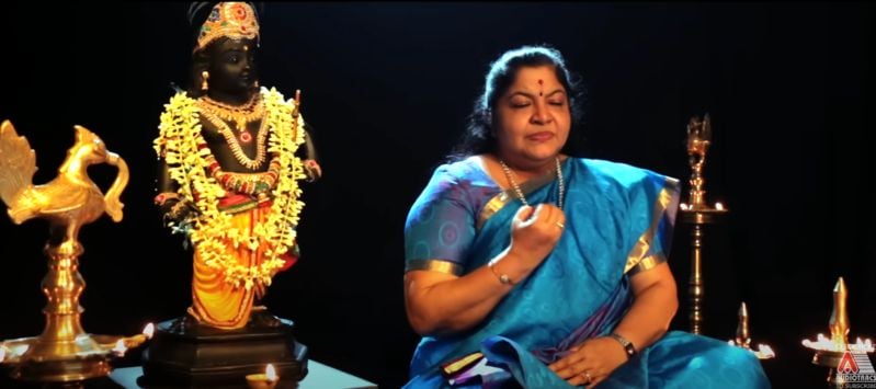 K. S. Chithra performing a song from the album Krishnapriya