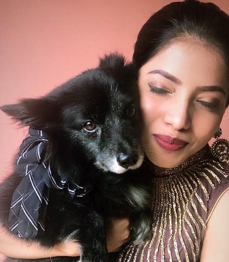Kaashima Rafi with her pet