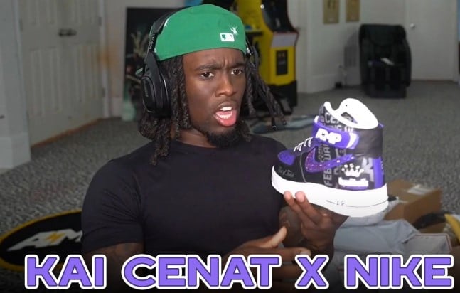 Kai Cenat while promoting a Nike product on his YouTube channel